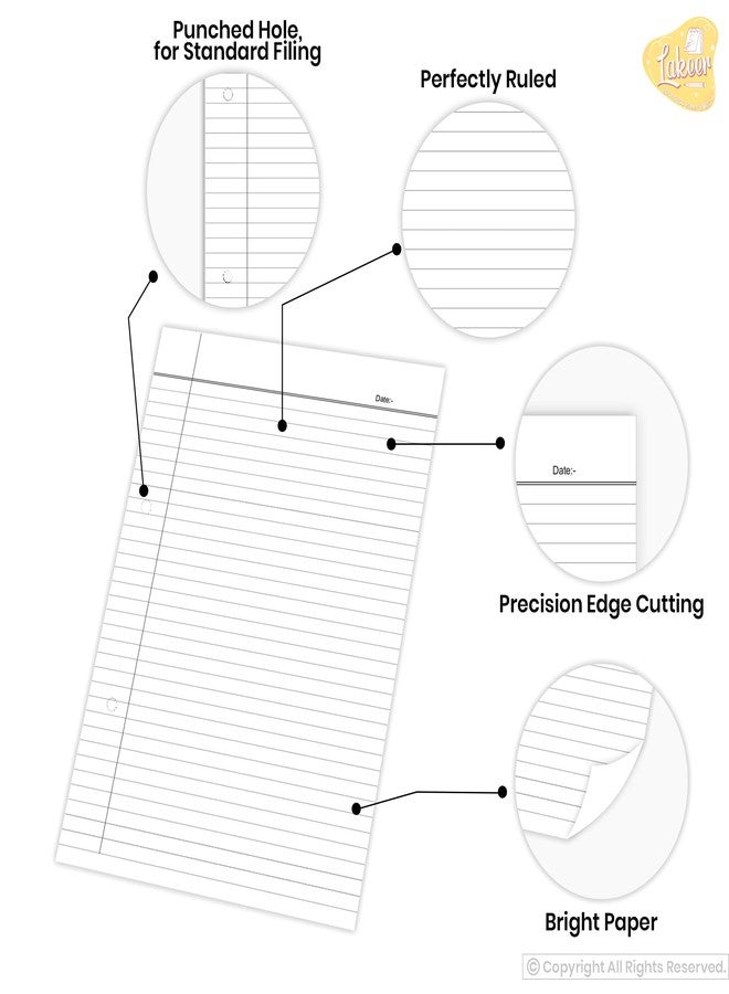 Paraspapermart A4 Ruled White Project Sheets Single Side (Pack of 100) - Image 4